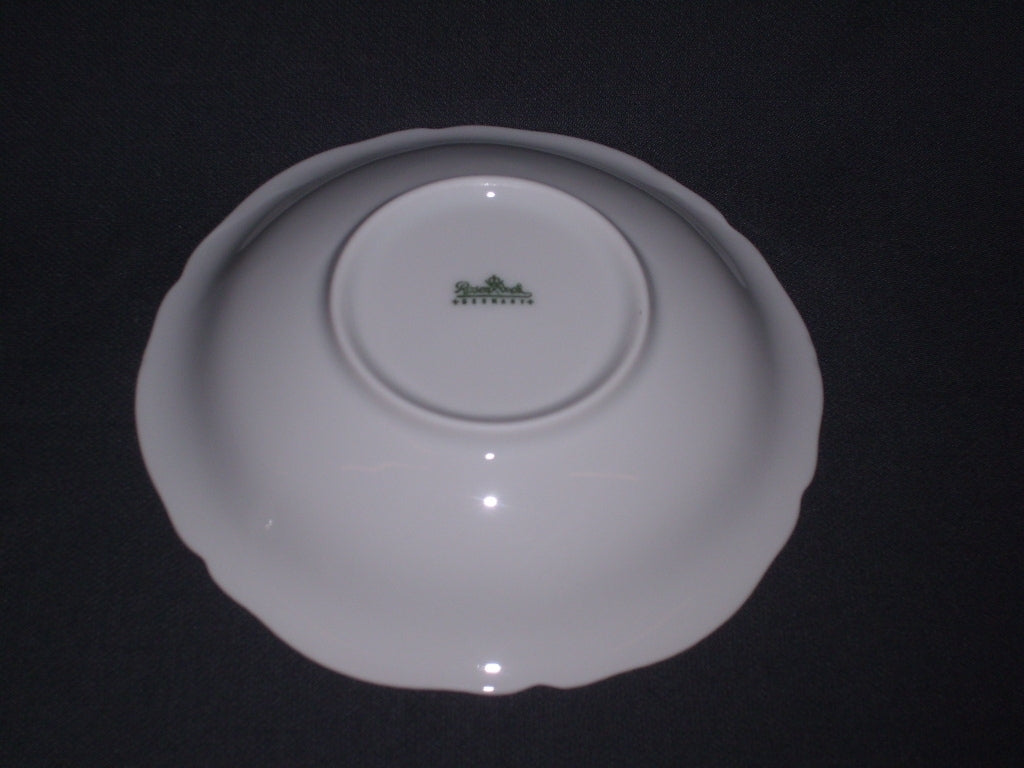 Rosenthal Sanssouci spierwit met bruin/rose roos dessertschaaltje