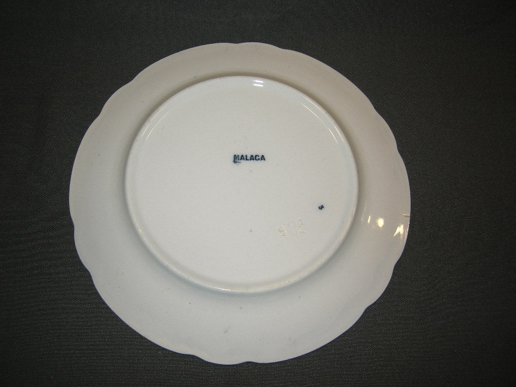 Petrus Regout Malaga blauw met geschulpte rand bord b O23,5 cm.