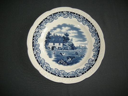 Societe Ceramique Boerenhoeve blauw dinerbord minimale craquelé