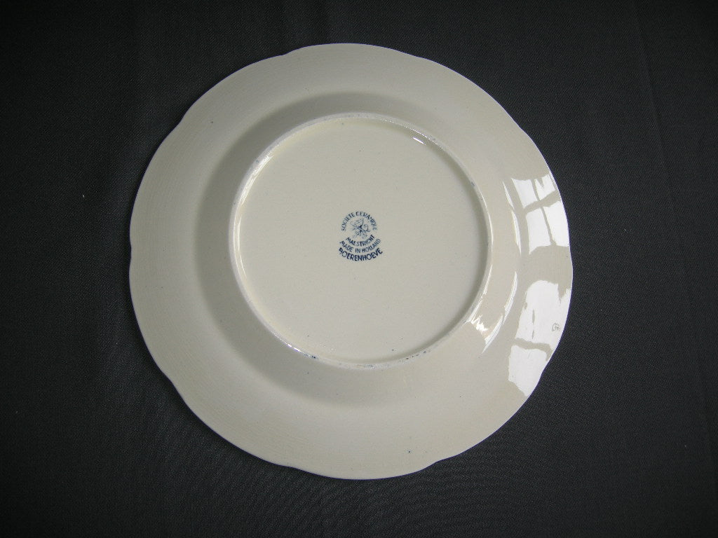 Societe Ceramique Boerenhoeve blauw dinerbord minimale craquelé