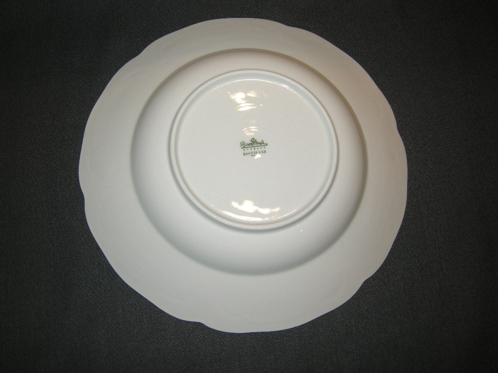 Rosenthal Sanssouci spierwit met bruin/rose roos + goudkleurig randje soepbord