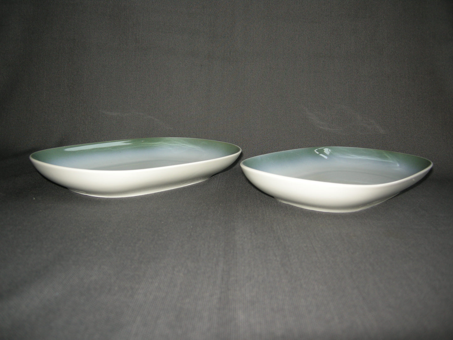 Arzberg wit met blauw / groen / bruine rand vleesschaaltjes
