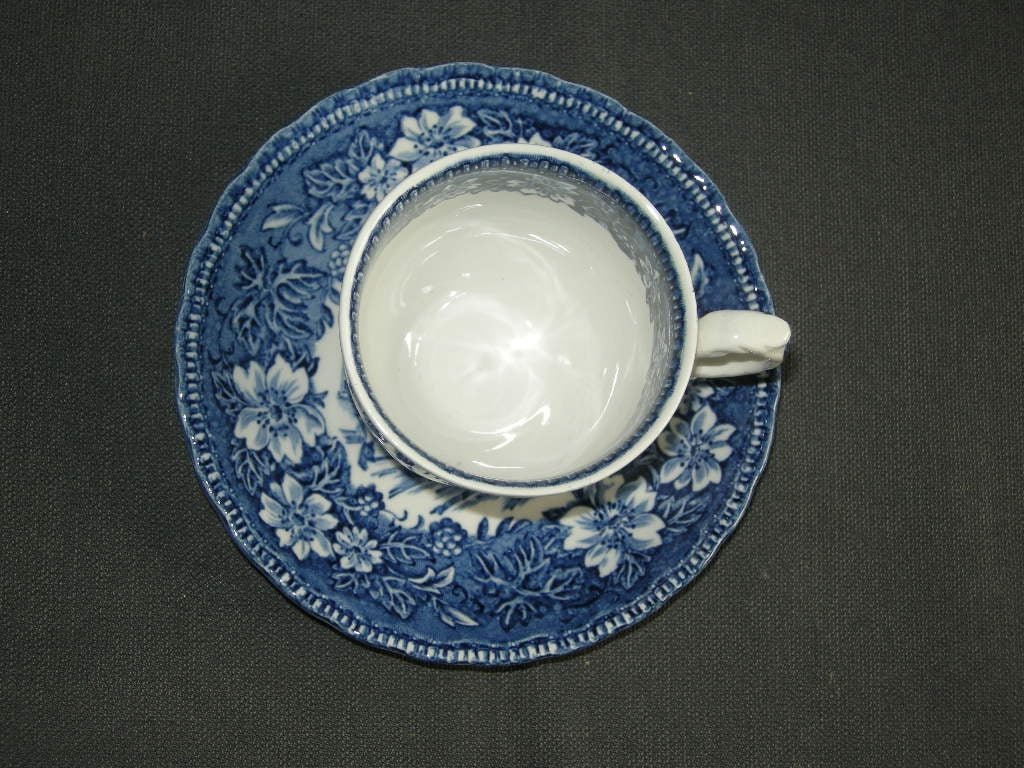 Royal Tudorware Coaching Taverns blauw espressokop & schotel