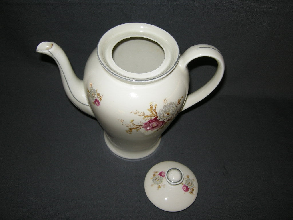 MOSA Bloem 06 grijs randje met ribbelrelief koffiepot