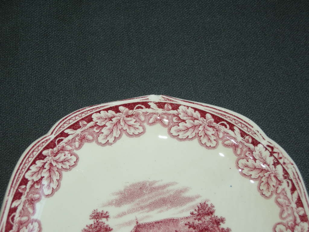 Societe Ceramique Boerenhoeve rood gebaksbordjes