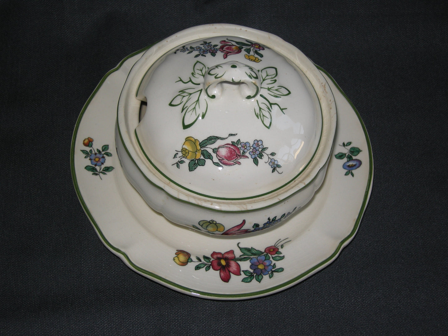 Villeroy & Boch Alt Strassburg oud stempel jampotje met onderbord