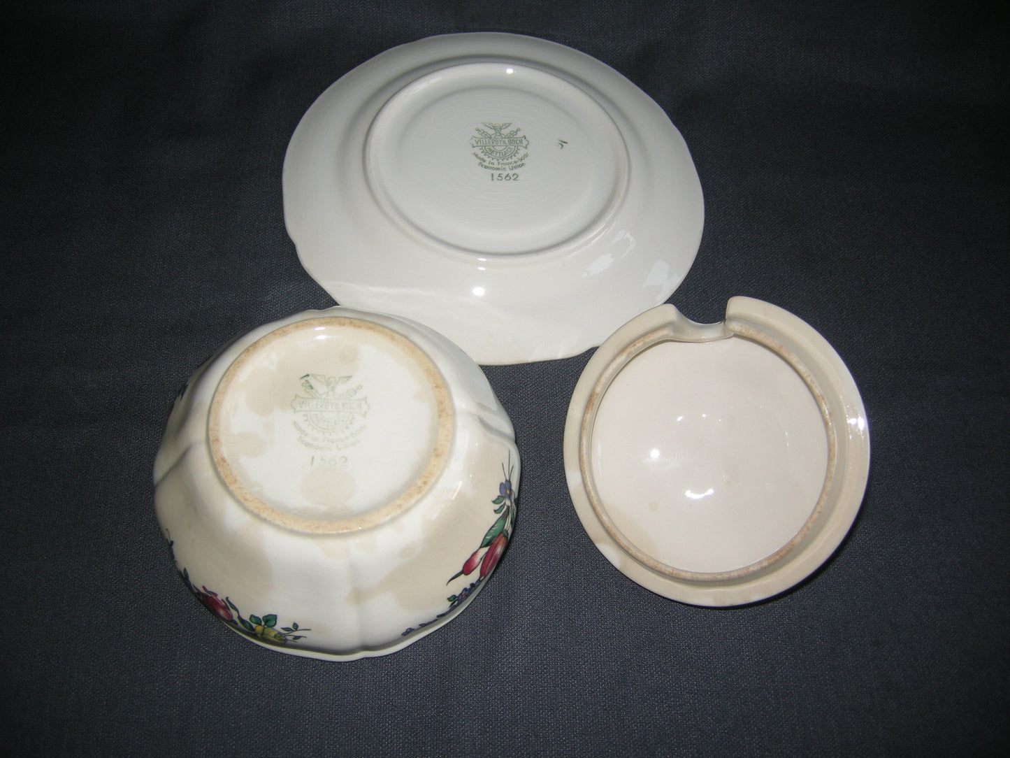 Villeroy & Boch Alt Strassburg oud stempel jampotje met onderbord