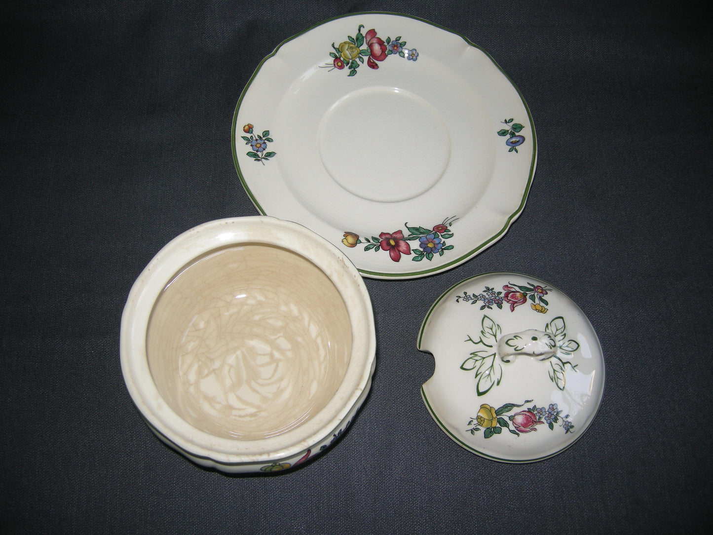 Villeroy & Boch Alt Strassburg oud stempel jampotje met onderbord
