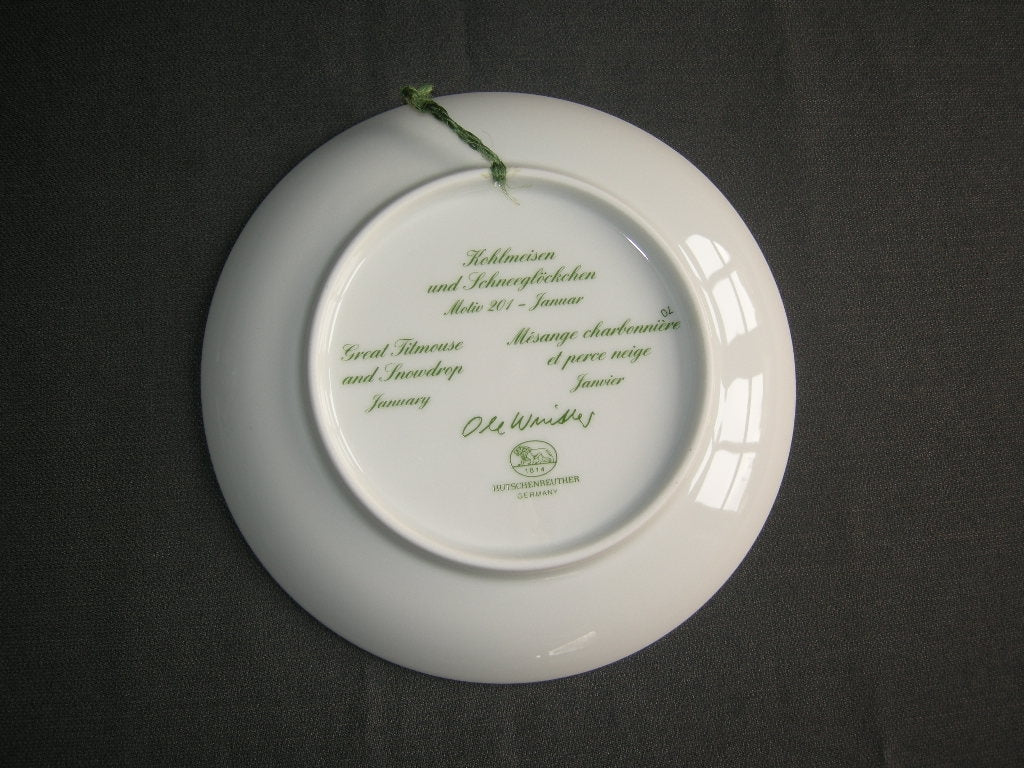 Hütschenreuther van de maand bordje O16 cm. serie 1 Januar