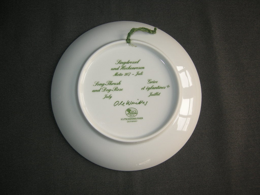 Hütschenreuther van de maand bordje O16 cm. serie 1 Juli