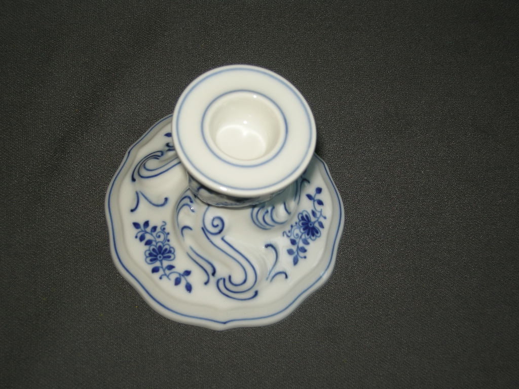 Hütschenreuther Blau Zwiebelmuster kandelaar 2