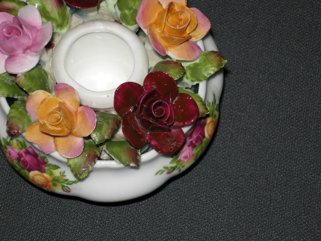 Royal Albert Old Country Roses kandelaar met bloemetjes