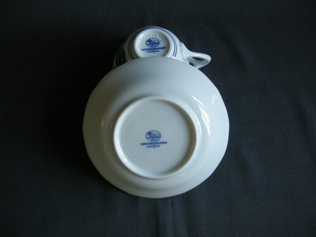 Hütschenreuther Blau Zwiebelmuster kop & schotel