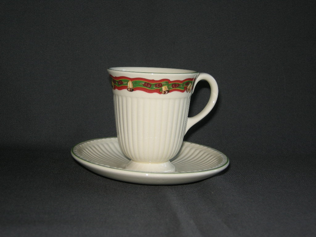 Wedgwood Christmas Time koffiekop & schotel met craquelé