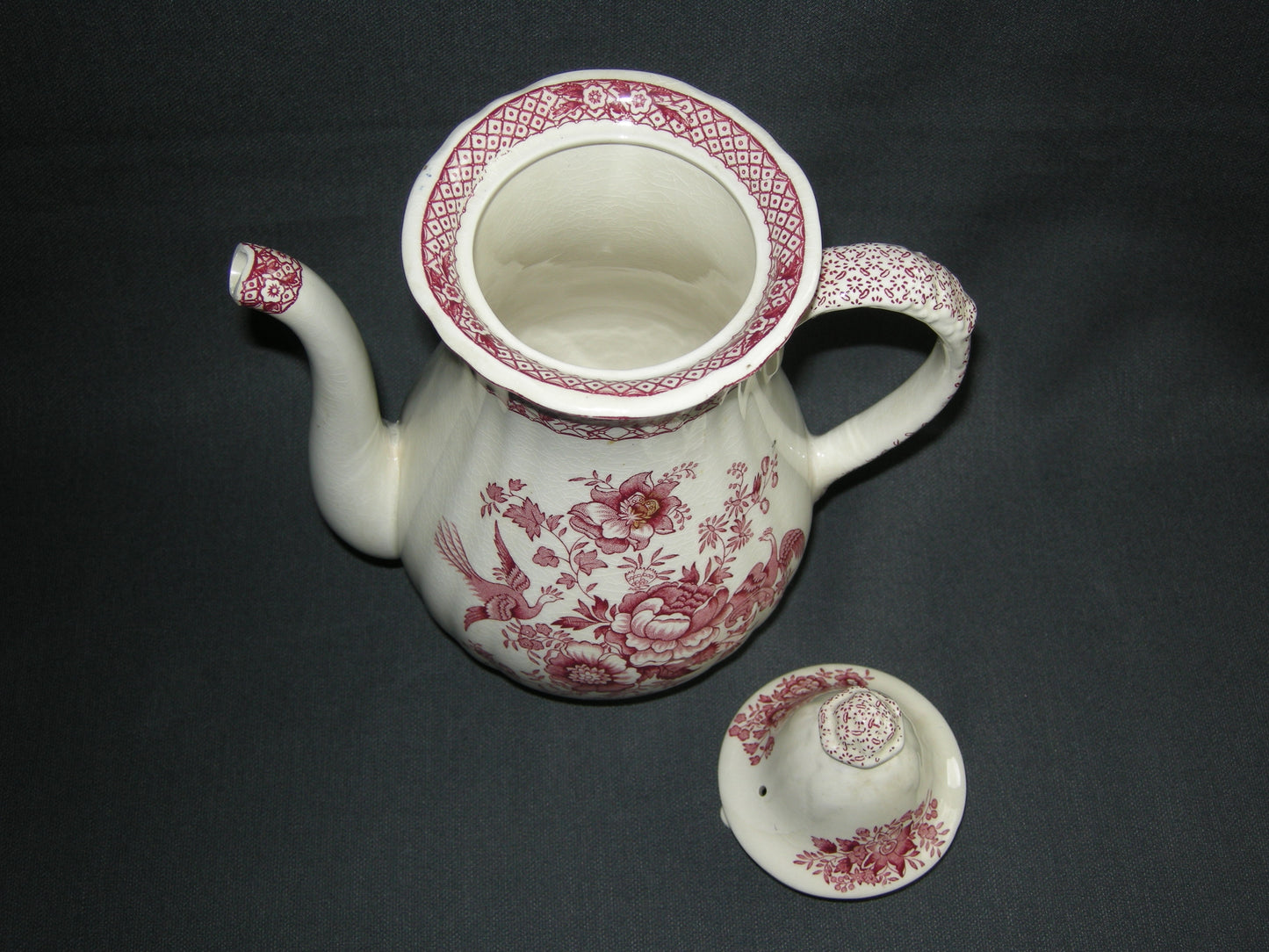 Mason's Stratford rood koffiepot met beschadiging
