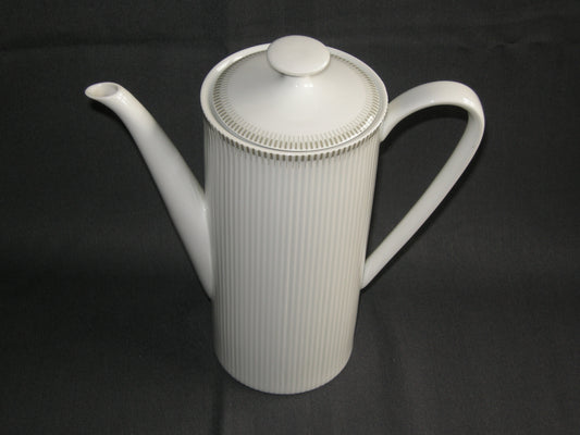 Arzberg Cannelee wit met bruin / grijs decorrandje koffiepot