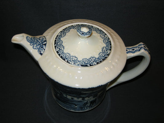 Societé Ceramique Boerenhoeve blauw koffiepot
