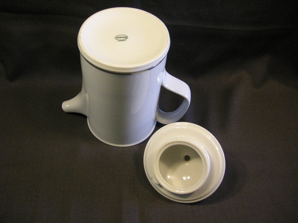 Arzberg spierwit met zilverkleurige rand koffiepot