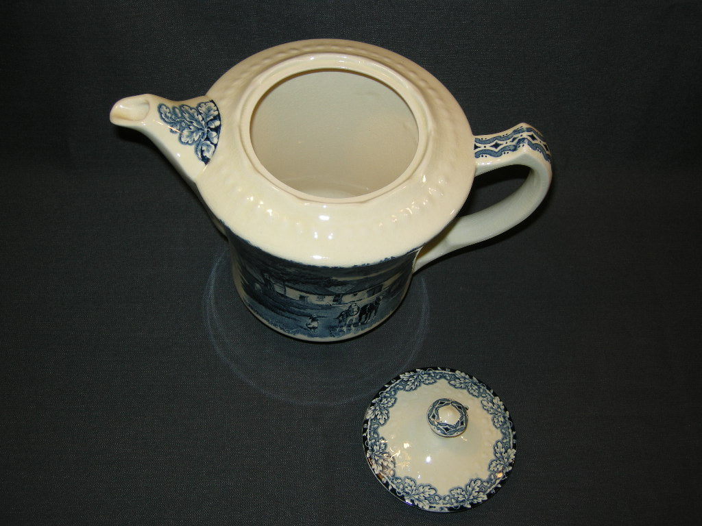 Societé Ceramique Boerenhoeve blauw koffiepot