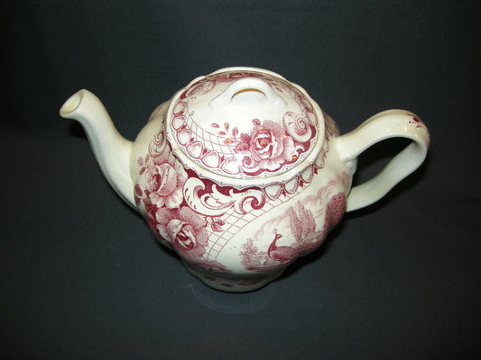 Societe Ceramique Peacock rood koffiepot