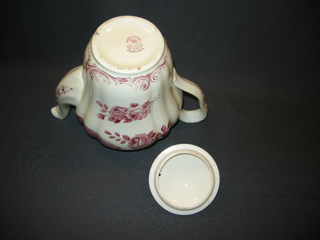 Societe Ceramique Peacock rood koffiepot