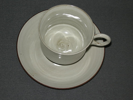 Zaalberg middelbruin / creme kop & schotel