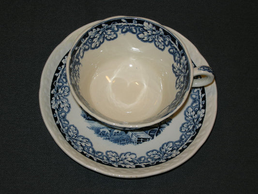 Societé Ceramique Boerenhoeve blauw kop & schotel