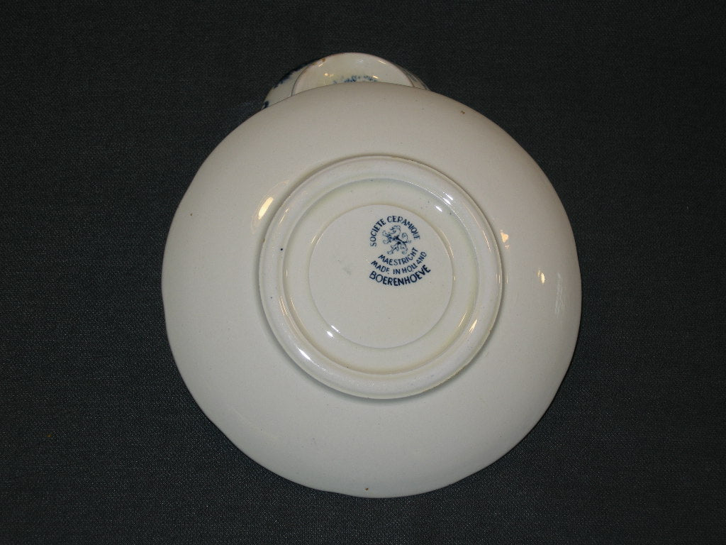 Societé Ceramique Boerenhoeve blauw kop & schotel