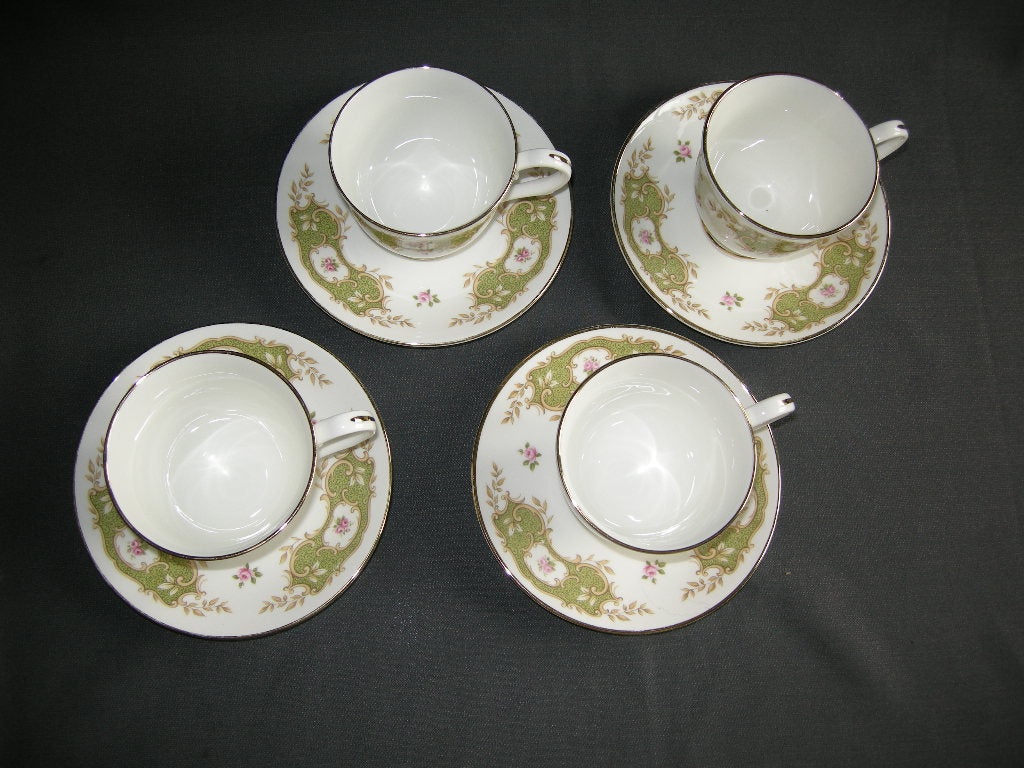 Royal Grafton wit - groen kop & schotels