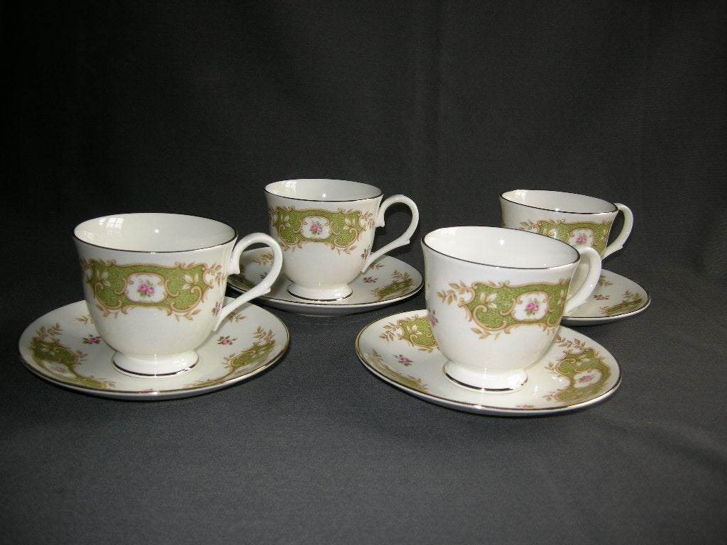Royal Grafton wit - groen kop & schotels