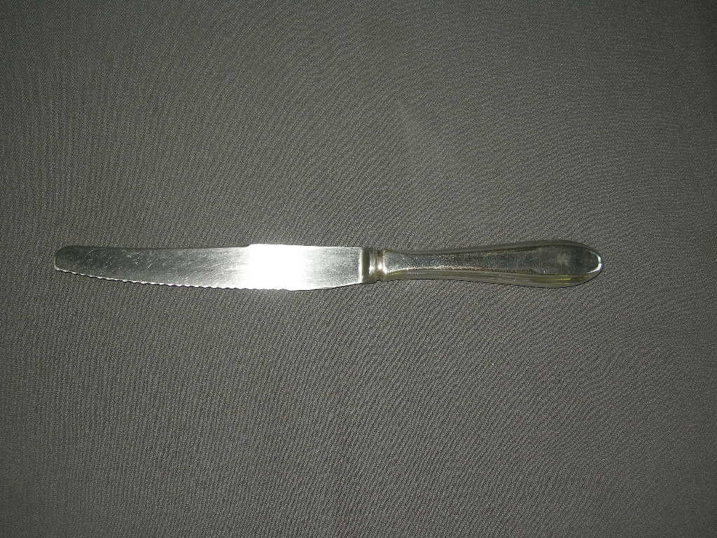 Gero verzilverd model 618 puntfilet mes met kartelrand 25 cm.