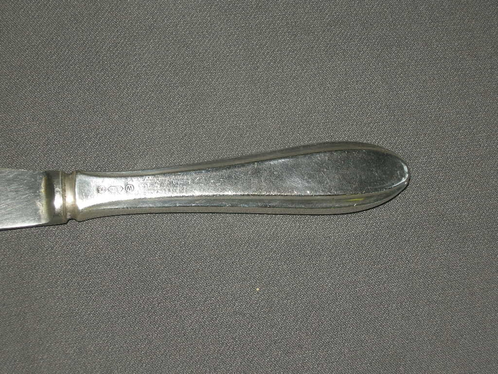 Gero verzilverd model 618 puntfilet mes met kartelrand 25 cm.