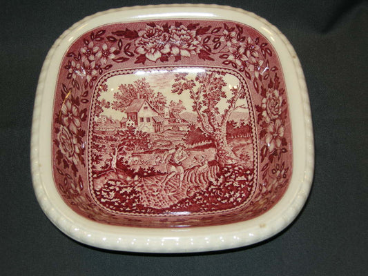 Villeroy & Boch Rusticana rood nestschaal 23 x 23 x 7 cm. met enkele bruine puntjes