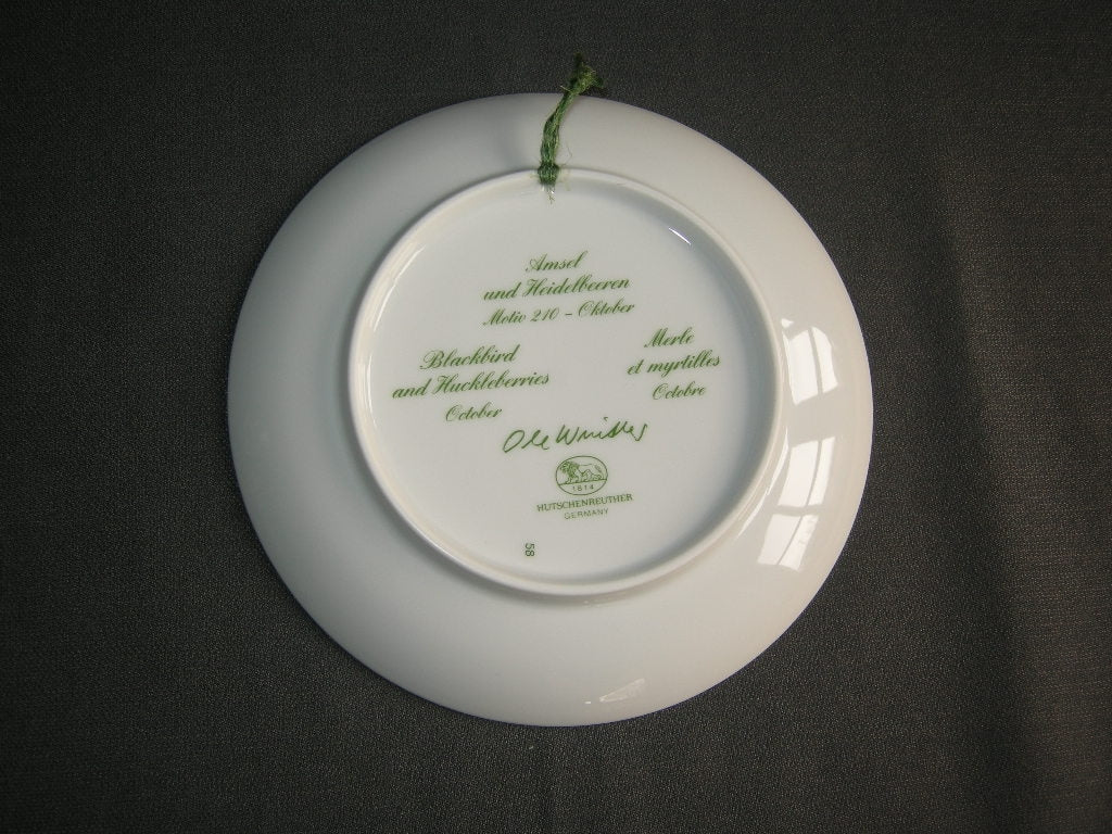 Hütschenreuther van de maand bordje O16 cm. serie 1 oktober