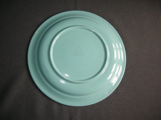 Huizen pastel aqua ontbijtbord