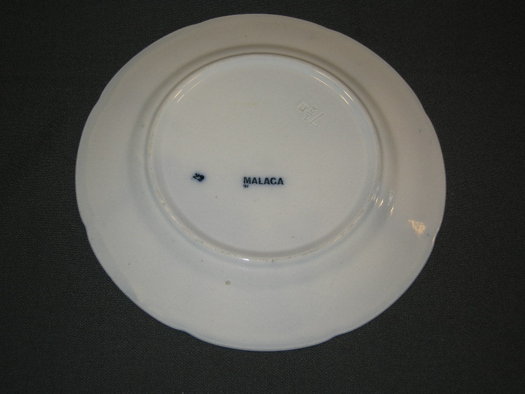 Petrus Regout Malaga blauw met geschulpte rand ontbijtbord