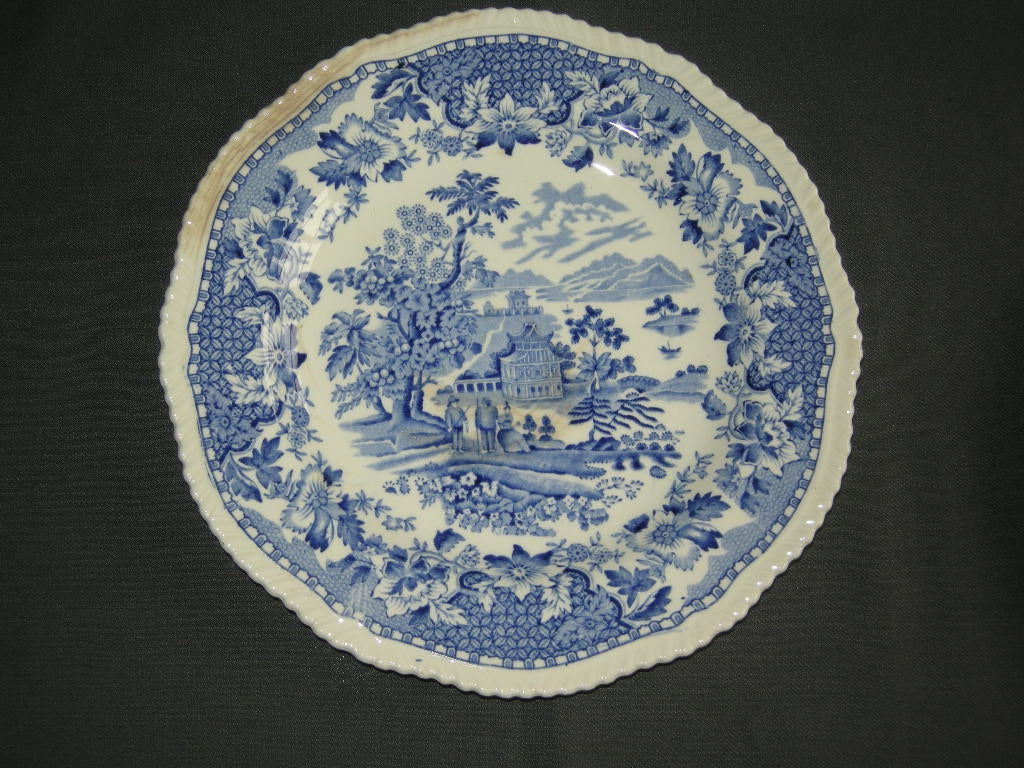 Woods Seaforth blauw ontbijtborden met craquelé + verkleuring