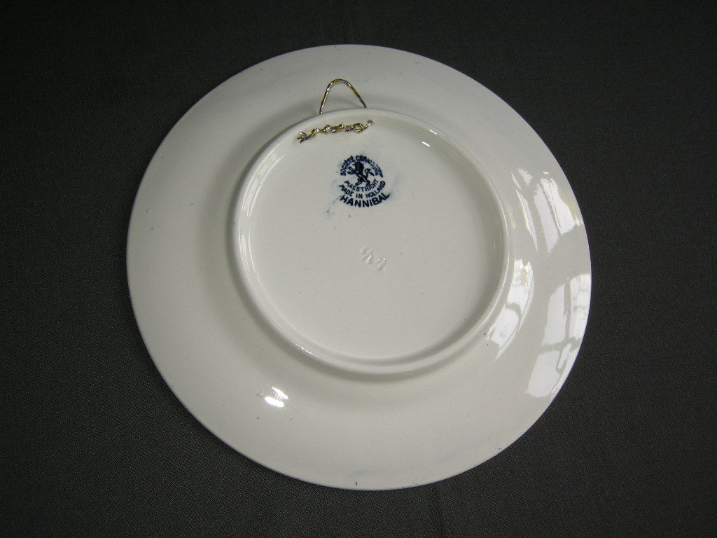 Societe Ceramique Hanibal / Hannibal blauw ontbijtbord