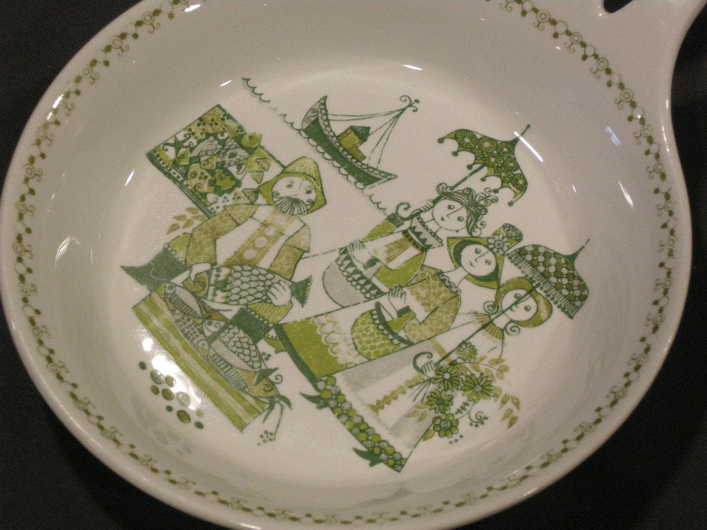 Figgjo Flint Market plat schaaltje met handvat O20,5 cm. met lichte gebruikerssporen