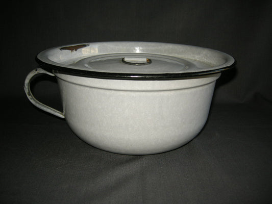 emaille grijs 001. grote po met deksel