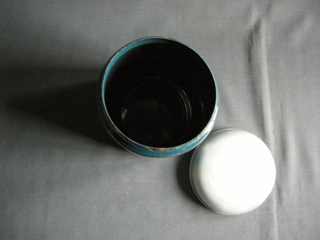 emaille petrol 001. voorraadbussen koffie - thee - suiker