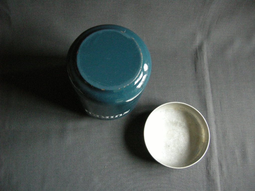 emaille petrol 001. voorraadbussen koffie - thee - suiker