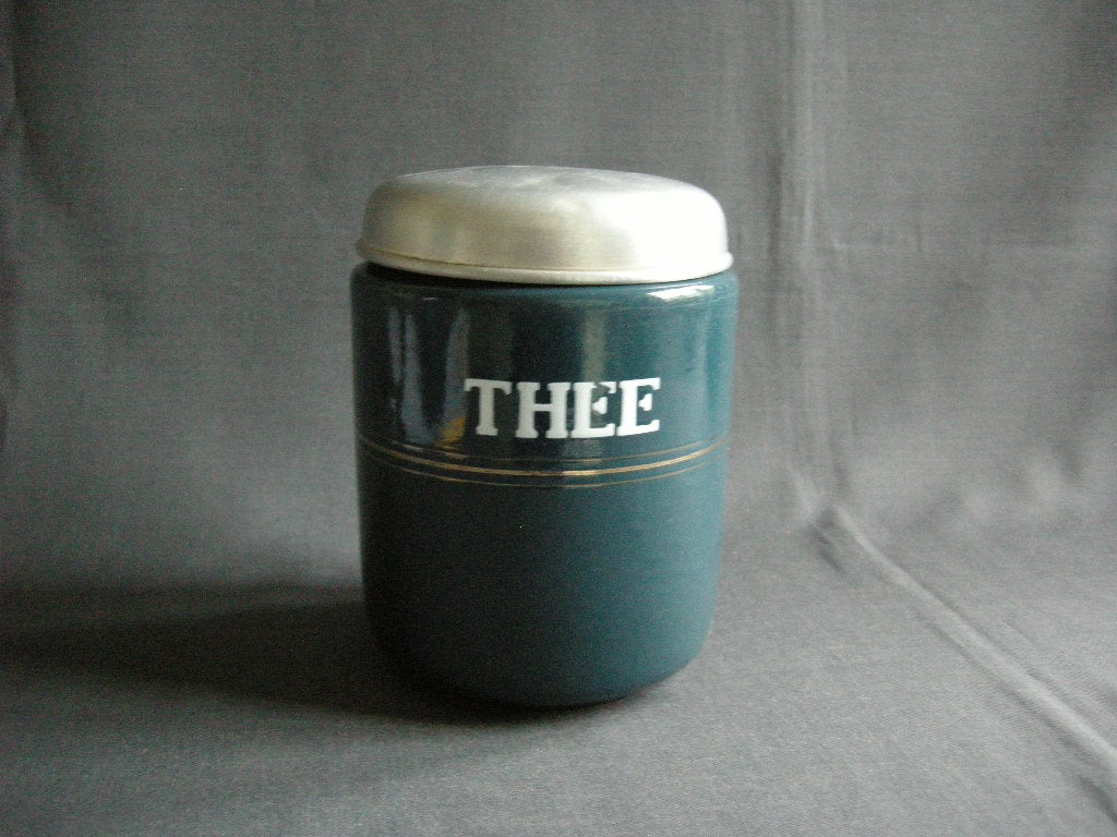 emaille petrol 001. voorraadbussen koffie - thee - suiker