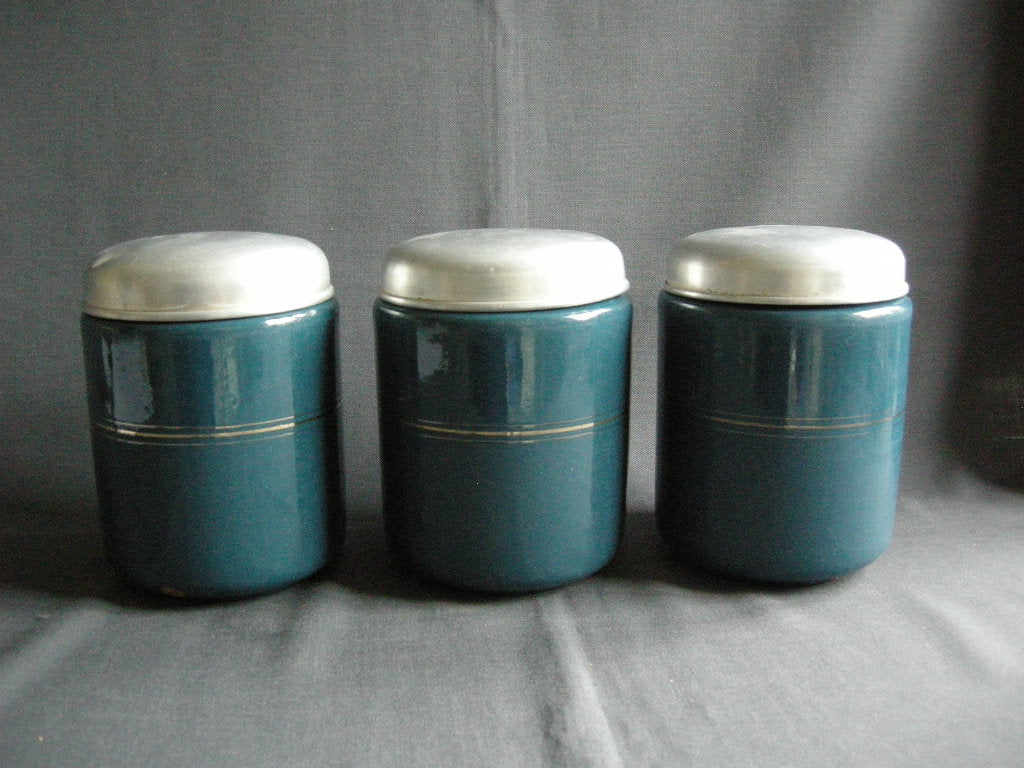 emaille petrol 001. voorraadbussen koffie - thee - suiker