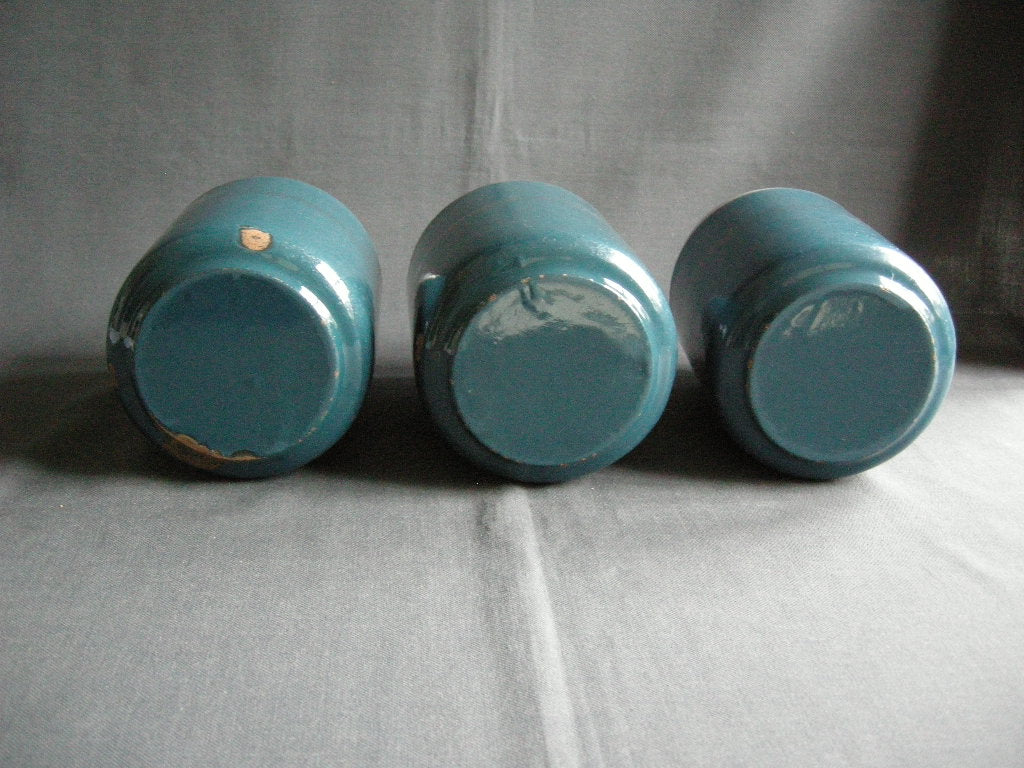 emaille petrol 001. voorraadbussen koffie - thee - suiker