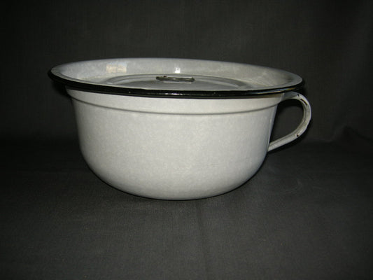 emaille grijs 001. grote po met deksel