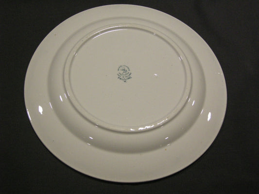 Societe Ceramique Pauline petrol ronde platte schaal O 29,5 cm.