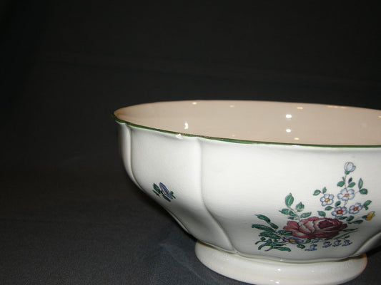 Villeroy & Boch Alt Strassburg oud stempel saladeschaal op voet O27 cm. stukje van bovenrand
