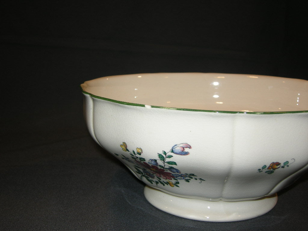 Villeroy & Boch Alt Strassburg oud stempel saladeschaal op voet O27 cm. barstje in bovenrand