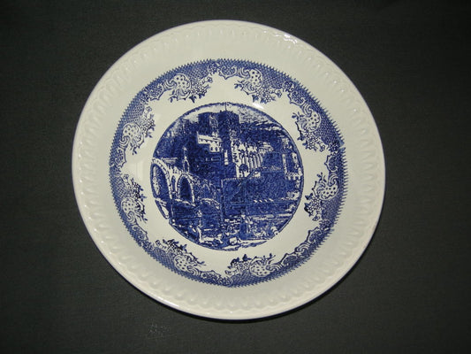 Fine Ware wit - blauw saladeschaal